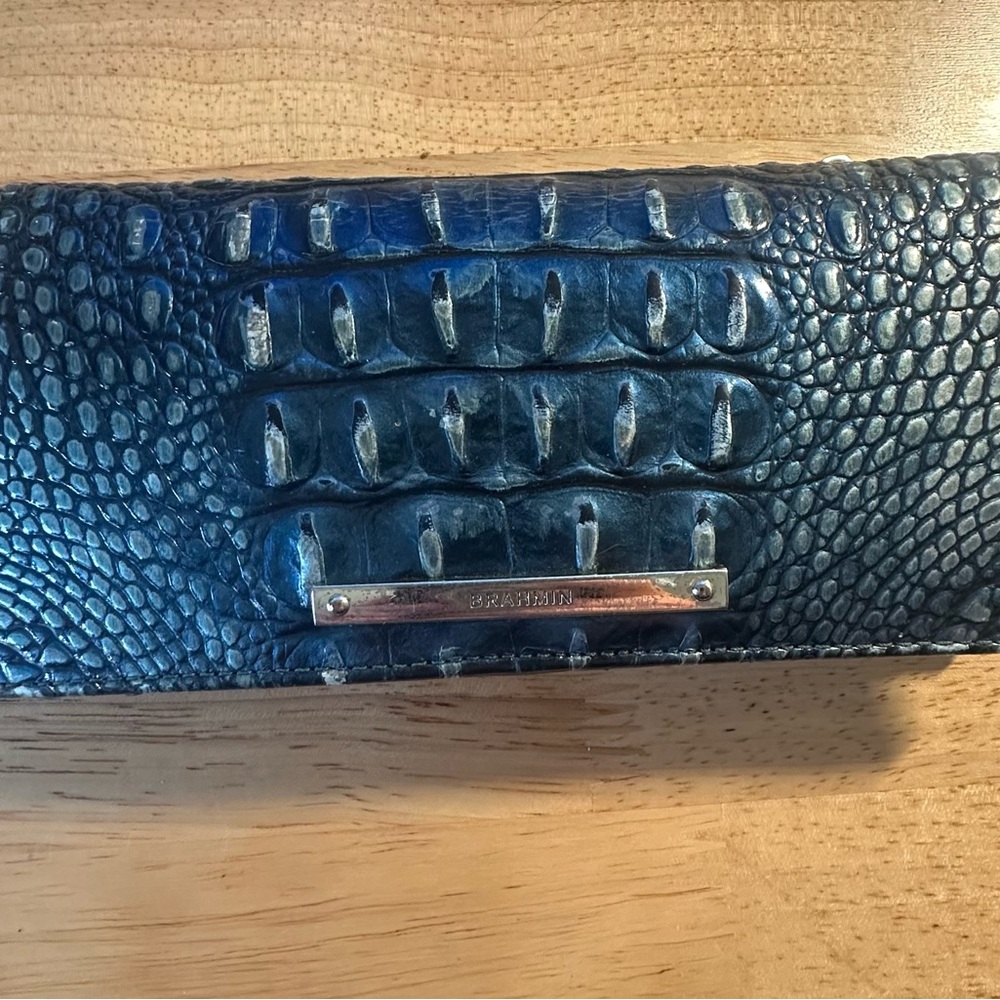 Brahmin Blue Crocodile Embossed Wallet